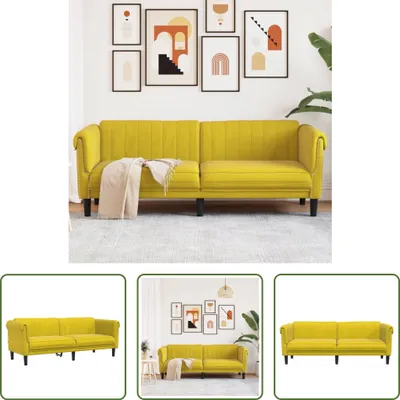Produktbild von The Living Store Sofa 3-Sitzer Gelb Samt