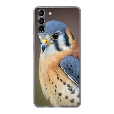 Produktbild von MuchoWow® Handyhülle Schutzhülle Hülle für Samsung Galaxy S21 Plus Vogel - Makro - Blau Silikon Softcase Handy Hülle - Handy-Tasche