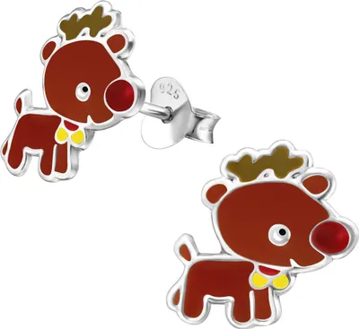 Produktbild von Rentier Ohrstecker: Kinder Ohrringe Silber 925