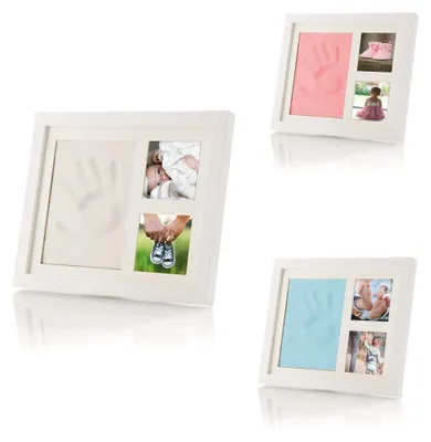 Produktbild von Baby Bilderrahmen Set Hand- und Fußabdruck Acrylglas, Farbe:rosa