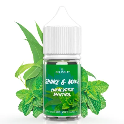 Produktbild von Belissia Shake and Make Eukalyptus-Menthol Refill - 30 ml hochdosiertes Lebensmittelaroma - zum Nachfüllen - Für Backen, Speisen, Getränke, Shakes uvm
