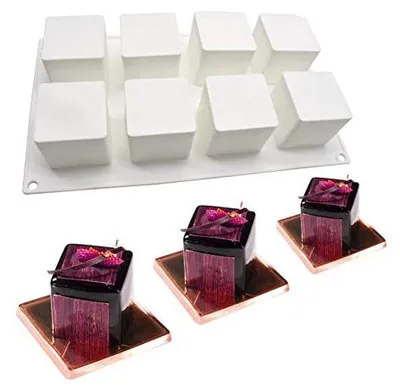 Silikon-Backform, 8 Quadrate, 29,5 x 17 cm, BPA-frei