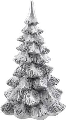 Produktbild von Weihnachts-Dekofigur Tannenbaum aus Polyresin, silber, Ø 9 x 16 cm