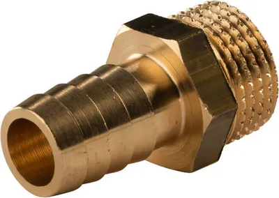 Produktbild von Messing Gewinde-Fitting Schlauchanschluss 1/2' AG (DN 15) Länge 14 mm - schwere Ausführung
