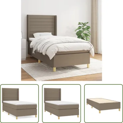 Produktbild von The Living Store Boxspringbett mit Matratze Taupe 90x190 cm Stoff