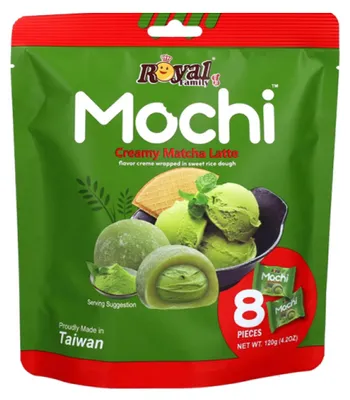 Immagine prodotto di Royal Family Mochi Creamy Matcha Latte confezionato singolarmente 120g
