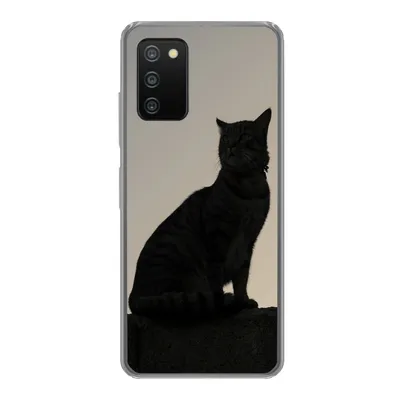 Produktbild von MuchoWow® Handyhülle Schutzhülle Hülle für Samsung Galaxy A03s Katze - Dunkelheit - Zaun Silikon Softcase Handy Hülle - Schutz