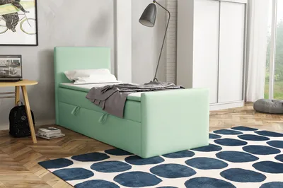 Produktbild von FEDVE Boxspringbett Schlafzimmerbett LAUTARO mit Bettkästen, Doppelbett mit Bonell-Matratze und Topper 90x200