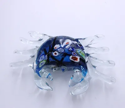 Produktbild von Glasfigur Krebs blau Murano-Design 17 cm, ausKristallglas