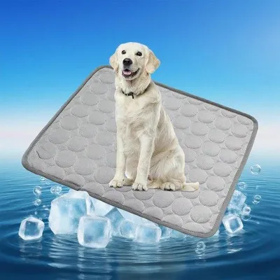 Produktbild von Famanu Kühlmatte für Hunde – selbstkühlende Hundematte 50 x 40 cm, grau, weich und hautfreundlich