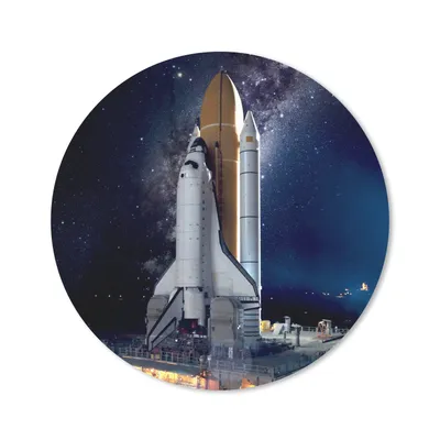 Produktbild von MuchoWow® Mauspad Mousepad Rakete - Sternenhimmel - Weltraum 30x30 cm - Mousepads - Maus Mat - Pad - Mausunterlage - Tischunterlage - Schreibtischmatten