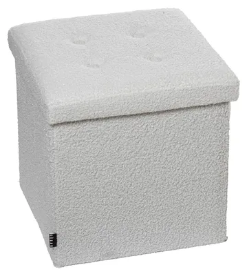 Sitzsack aus Polyester, weiß, Plüsch, 38x38x38 cm