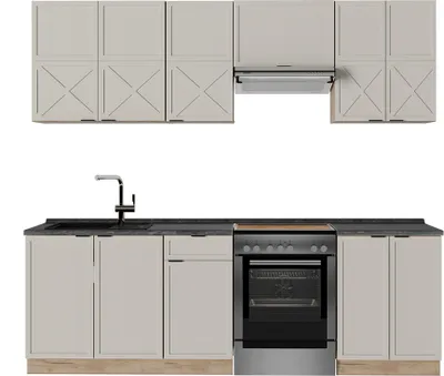 Produktbild von Küchenzeile Vicco Fame-Line GrauBeige/Goldkraft Eiche 240 cm , AP Anthrazit, Model 50509