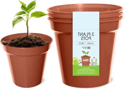 Obrázok produktu pre Malý plastový kvetináč 15 cm, sada 3 ks, terakota