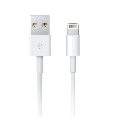 Produktbild von Apple Lightning auf USB Kabel (1 m), 1 m, Lightning, USB A, Stecker, Stecker, Weiß