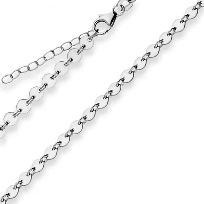 Produktbild von 4mm Plattenkette Silberkette Collier Halskette aus 925 Silber rhodiniert 36cm
