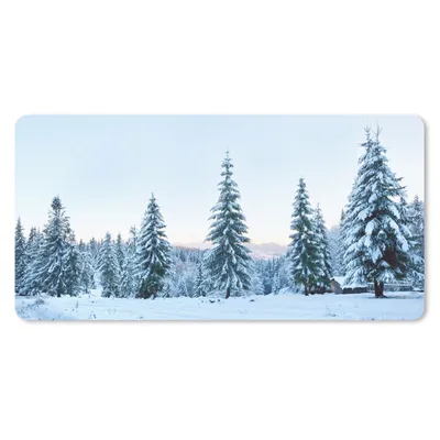 Produktbild von MuchoWow® Schreibtischunterlage Winter - Schnee - Bäume 80x40 cm - XXL Mauspad - Gaming Mauspad