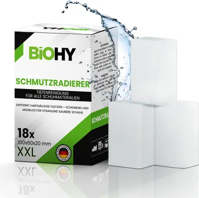 Produktbild von BiOHY Schmutzradierer - Zauberschwämme für Schuhe, Küche, Bad & mehr – 1 x 18 Stück