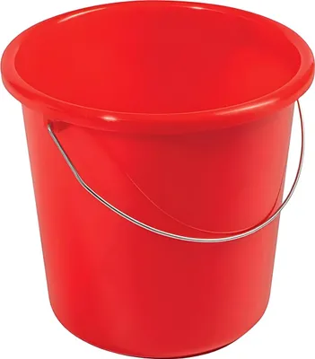 Produktbild von Haushaltseimer, 5 Liter, rot, mit Metallbügel und Maßeinheit, Siebdruck möglich