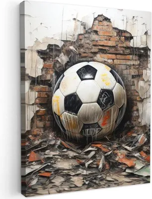 Produktbild von Famanu Wandbild Fußball Schwarz Weiß - 30x40 cm