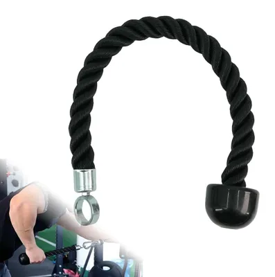 Immagine prodotto di Corda per tricipiti 60 cm - Manico antiscivolo - Corda per bicipiti - Stazione di forza - Nylon resistente - Robusta rotazione - Corda fitness