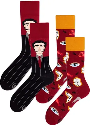 Produktbild von MANY MORNINGS Doppelpack Socken Uni Verschiedene Motive, Größe: Socken:35-38, Farbe:Salvadorable