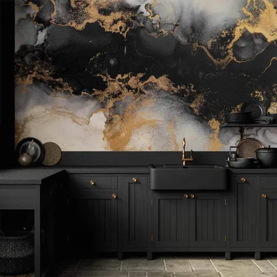 Produktbild von Vlies Fototapete - Gold Explosions - an Abstract Pattern Inspired by Marble 250x175 cm Muster f-B-10096-a-a