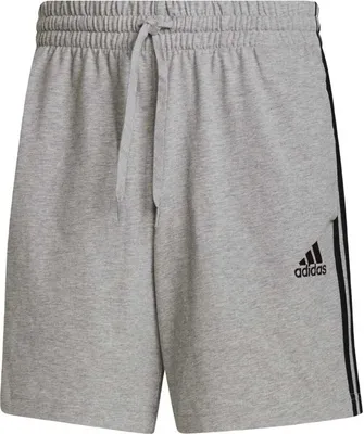 Image de adidas short pour hommes avec poches et design à trois bandes, Taille:L, Couleur:Gris