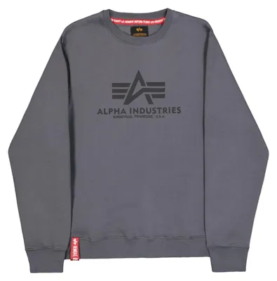 Produktbild von Alpha Industries Herren Basic Pullover Sweatshirt, Blickdicht, Grauschwarz/Schwa