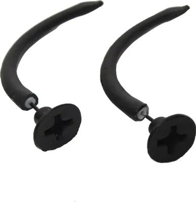 Produktbild von 3D Schraubenkopf Ohrstecker Ohrringe Hörner Tunnel-look in Schwarz
