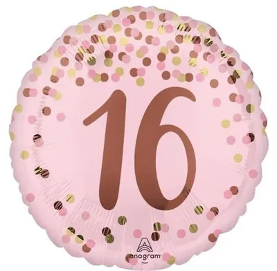 Obrázok produktu pre Fóliová balónik Pretty pink 16th Birthday 46 cm – Anagram
