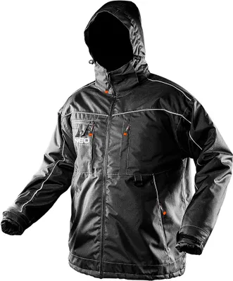Produktbild von NEO TOOLS Oxford Jacket - Winddichte Jacke – Wasserdichte Softshell mit Kapuze – Schwarz - Gr. L/52