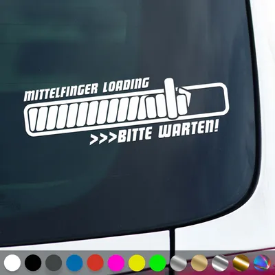Produktbild von PantherPixel Mittelfinger Aufkleber Lädt Loading Stinkefinger Sticker Auto Geschenkidee Farbe Weiss