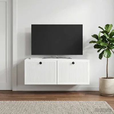 Image de Maison Exclusive - Meuble TV mural blanc brillant 78,5 x 41 x 30 cm