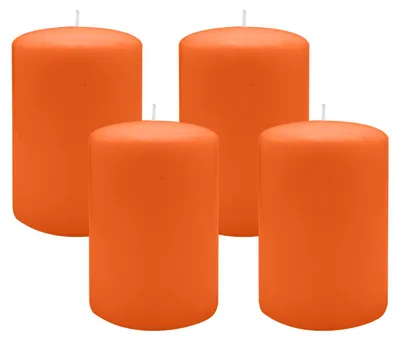 Produktbild von Flachkopf-Stumpenkerzen Karotte 120 x Ø 50 mm, 4 Stück