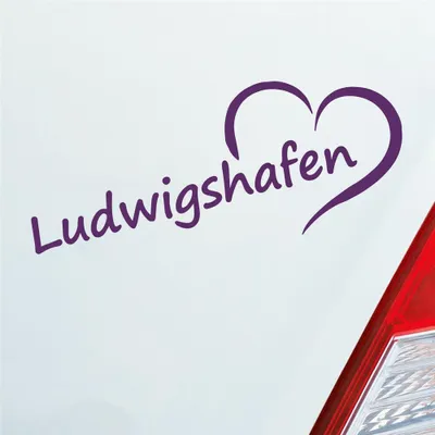 Produktbild von Auto Aufkleber Ludwigshafen Herz Stadt City Love Liebe 20x8 cm Lila Sticker Heckscheibenaufkleber