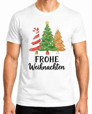 Produktbild von Frohe Weihnachten Weihnachtsbaum Zuckerstange Geschenk Tannenbaum Herren T-Shirt, Weiß, L