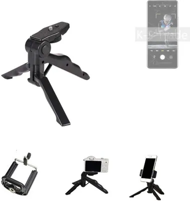Produktbild von K-S-Trade Stativ Tisch-Ständer Dreibein Handy-Stativ Ständer kompatibel mit Xiaomi 12 Pro Dimensity Mini-Stativ Smartphone Tripod Handy-Stativ aus