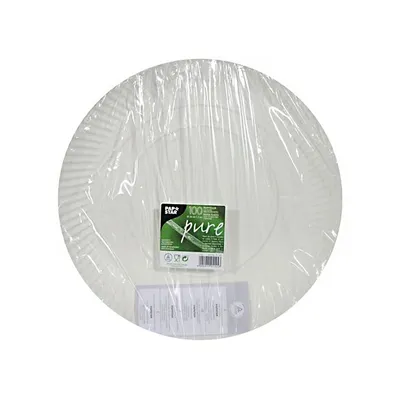 Image de Papstar assiettes jetables en carton diamètre 34 cm blanc 50 pièces