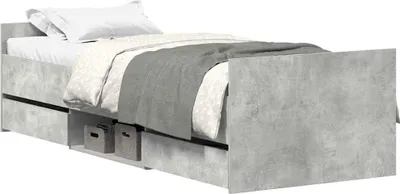 Obrázek produktu pro vidaXL Rám postele s čelem a podnožkou betonově šedý 75x190 cm