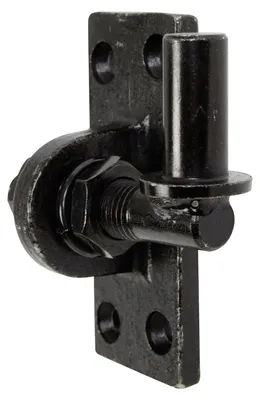 Image de Alberts 340766 Gond à visser, réglable de 20 mm, électro-galvanisé noir, dimension de l'axe Ø16 mm, plaque 105 x 45 mm