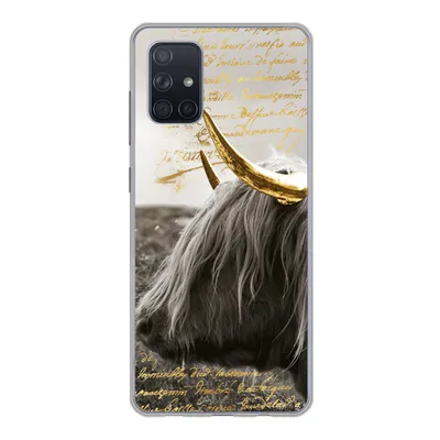 Produktbild von MuchoWow® Handyhülle Schutzhülle Hülle für Samsung Galaxy A51 Schottischer Highlander - Gold - Hoorn Silikon Softcase Handy Hülle - Schutzabdeckung