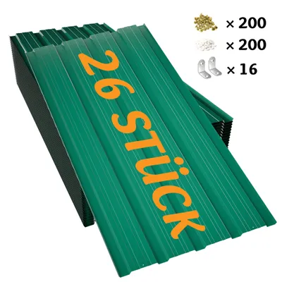 Produktbild von 26x Trapezbleche 12m² Profilbleche Metall Dachbleche Wellenprofil Dach Platten Grün