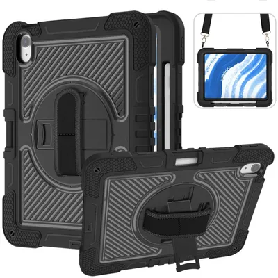 Image de Housse pour tablette Apple iPad Air 11 2026 2025 2024 : sac hybride à bandoulière et rotation à 360 degrés