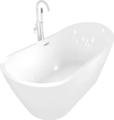 Produktbild von freistehende Badewanne Wanne Acryl F03 180x89cm mit Armatur AF02