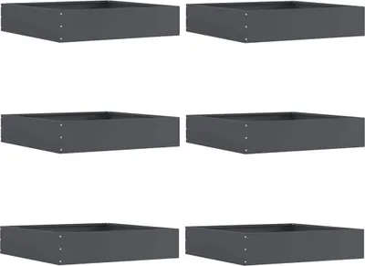 Produktbild von vidaXL Raseneinfassung 6 pcs Anthrazit 60 x 60 x 13 cm Stahl