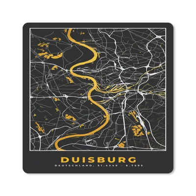 Produktbild von MuchoWow® Mauspad Mousepad Duisburg - Deutschland - Stadtplan - Karte - Gold 30x30 cm - Mousepads - Maus Mat - Pad - Mausunterlage - Gaming