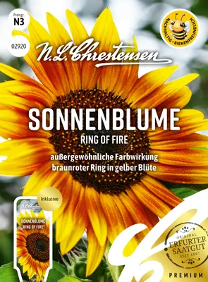 Produktbild von Sonnenblume Ring of Fire | Sonnenblumensamen von N.L. Chrestensen