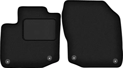 Produktbild von Velours-Fußmatten Vorne passend für Honda Civic IX (Kombi (35 cm), Bj. 2011-2016) –  schwarz, passgenau, mit Befestigungen set 2 Stk. - STANDARD