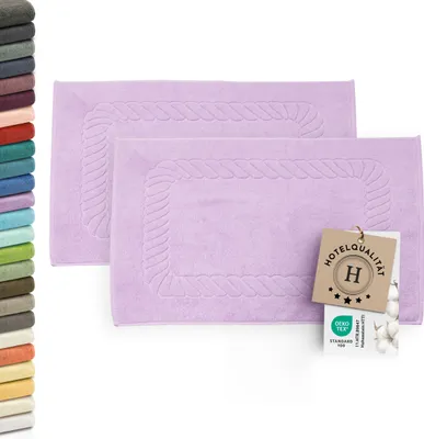 Produktbild von 2er-Set Badematten, Baumwolle,  50x70 cm, 740g/qm, lila (flieder)